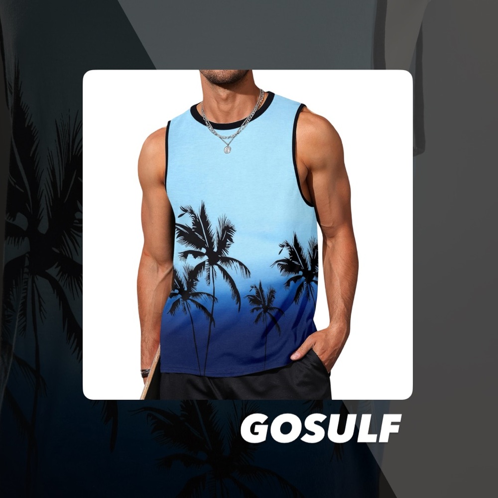 EUC Gosulf Palm Tree Tank Top